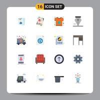 16 User Interface Flat Color Pack of modern Signs and Symbols of love pen brand delete tshirt Editable Pack of Creative Vector Design Elements