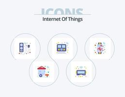 internet de las cosas paquete de iconos planos 5 diseño de iconos. transporte. elegante. cable. público. energía vector