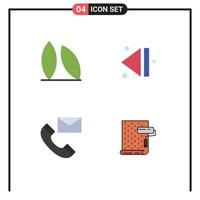 4 Universal Flat Icons Set for Web and Mobile Applications bean contact food health end contacts Editable Vector Design Elements