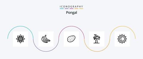 Pongal Line 5 Icon Pack Including srilanka. indian. fruit. india. culture vector