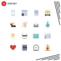 16 Creative Icons Modern Signs and Symbols of growth development setting studio mix Editable Pack of Creative Vector Design Elements