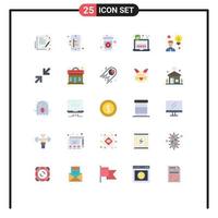 Universal Icon Symbols Group of 25 Modern Flat Colors of user employee tea creativity security Editable Vector Design Elements