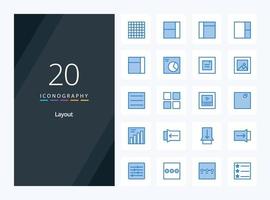 20 Layout Blue Color icon for presentation vector