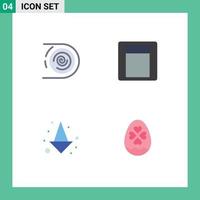 4 Thematic Vector Flat Icons and Editable Symbols of abstract down disruptive switch egg Editable Vector Design Elements