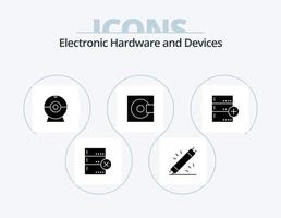 diseño de iconos del paquete de iconos de glifo de dispositivos 5. respaldo. tecnología. leva. productos electrónica vector