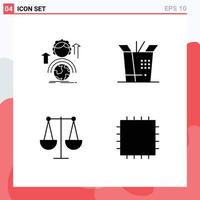 Set of Vector Solid Glyphs on Grid for abilities finance global wok patch Editable Vector Design Elements