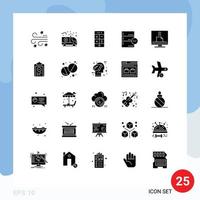 Stock Vector Icon Pack of 25 Line Signs and Symbols for communication database calculator data backup Editable Vector Design Elements
