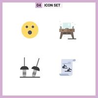 Pictogram Set of 4 Simple Flat Icons of golfball sabre game screen file Editable Vector Design Elements