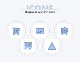 paquete de iconos azul de finanzas 5 diseño de iconos. . . carrito de compras. carrito de compras. verificar vector