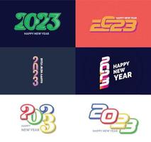 Big Collection of 2023 Happy New Year symbols Cover of business diary for 2023 with wishes vector