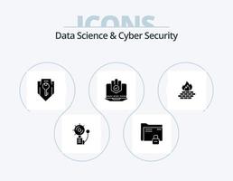 paquete de iconos de glifo de seguridad cibernética y ciencia de datos 5 diseño de iconos. Internet. antivirus proteccion. blindaje. proteccion vector