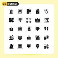 Universal Icon Symbols Group of 25 Modern Solid Glyphs of invitation heart image card wifi Editable Vector Design Elements