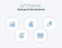 Startups And New Business Blue Icon Pack 5 Icon Design. . payment. mountain. money. tactics vector