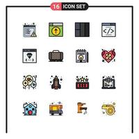 16 Creative Icons Modern Signs and Symbols of develop browser grid app interface search engine Editable Creative Vector Design Elements