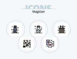 Magician Line Filled Icon Pack 5 Icon Design. literature. poison. entertainment. danger. bottled vector