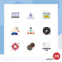 Pack of 9 creative Flat Colors of algorithm management buy gear web Editable Vector Design Elements