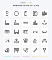 Creative Devices 25 OutLine icon pack  Such As signal. connection. music. xylophone. music vector