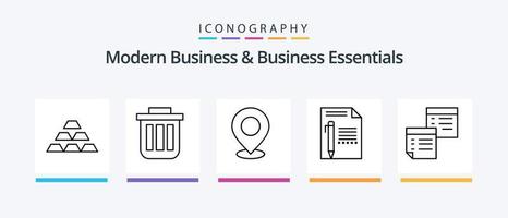 Modern Business And Business Essentials Line 5 Icon Pack Including container. bin. fast. basket. watch. Creative Icons Design vector