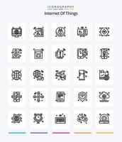 Creative Internet Of Things 25 OutLine icon pack  Such As internet of things. connections. wifi. communications. iot vector