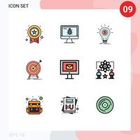 9 Creative Icons Modern Signs and Symbols of target market finance hit startup Editable Vector Design Elements