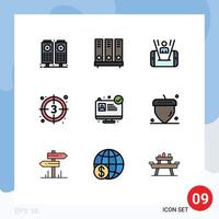 Stock Vector Icon Pack of 9 Line Signs and Symbols for hospital website start mobile movie countdown Editable Vector Design Elements