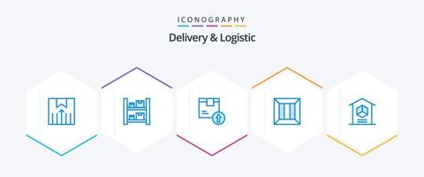 Delivery And Logistic 25 Blue icon pack including delivery. box. warehouse. product. delivery vector