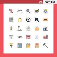 Universal Icon Symbols Group of 25 Modern Flat Colors of time options search notification muslim Editable Vector Design Elements