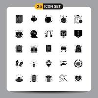 25 iconos creativos signos y símbolos modernos del reloj año bomba nueva guirnalda elementos de diseño vectorial editables vector