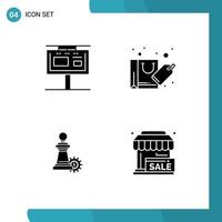 Group of Modern Solid Glyphs Set for board chess advertising discount strategy Editable Vector Design Elements