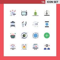 Universal Icon Symbols Group of 16 Modern Flat Colors of tramway leaf wifi fall autumn Editable Pack of Creative Vector Design Elements