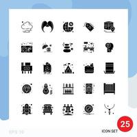 Set of 25 Modern UI Icons Symbols Signs for khana discount business valentine tag Editable Vector Design Elements