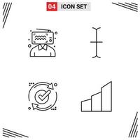 4 Thematic Vector Filledline Flat Colors and Editable Symbols of blogger reload influencer ok apartments Editable Vector Design Elements