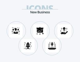 nuevo diseño de iconos del paquete de iconos de glifos de negocios 5. flechas ordenador portátil. proteccion. grupo vector