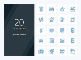 20 Morning Routine Blue Color icon for presentation vector