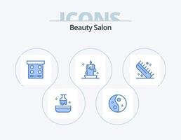 Beauty Salon Blue Icon Pack 5 Icon Design. lantern. candle wax. women. candle. powder vector