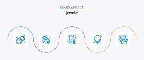 Jewellery Blue 5 Icon Pack Including jewel. earrings. fashion. necklace. gem vector