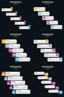 Vector 6 Infographics Pack Presentation slide template 5 Steps cycle diagrams and timelines