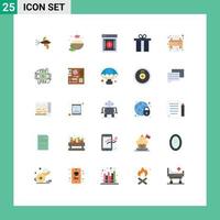 Stock Vector Icon Pack of 25 Line Signs and Symbols for print holidays alert gift warning Editable Vector Design Elements