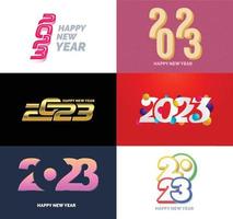 Big Collection of 2023 Happy New Year symbols Cover of business diary for 2023 with wishes vector