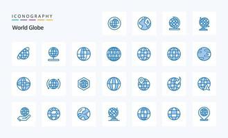 25 Globe Blue icon pack vector