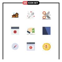 paquete de iconos de vector de stock de 9 signos y símbolos de línea para eliminar utensilios de diseño cancelar elementos de diseño de vector editables de tijera