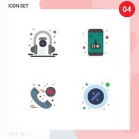 Pictogram Set of 4 Simple Flat Icons of e learning emergency play game discount Editable Vector Design Elements