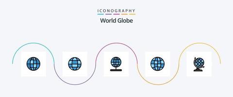 paquete de 5 iconos planos llenos de línea de globo que incluye . globo. globo vector