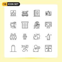 16 Thematic Vector Outlines and Editable Symbols of identity pass bedroom planner notebook Editable Vector Design Elements