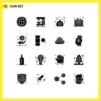 User Interface Pack of 16 Basic Solid Glyphs of business laptop gift drawing design Editable Vector Design Elements