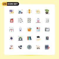 Universal Icon Symbols Group of 25 Modern Flat Colors of cactus measurement station alignment balance Editable Vector Design Elements