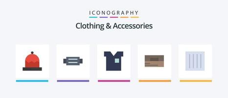 Paquete de 5 íconos planos de ropa y accesorios que incluye cuidado. hombre. ropa. Moda. camiseta. diseño de iconos creativos vector