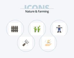 naturaleza y agricultura flat icon pack 5 diseño de iconos. personaje. chino. naturaleza. China. jardín vector