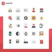 Set of 25 Modern UI Icons Symbols Signs for building cash usability bank laboratory Editable Vector Design Elements