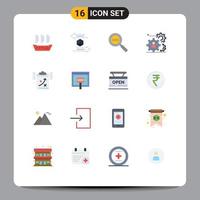 16 Universal Flat Colors Set for Web and Mobile Applications clipboard team code production human Editable Pack of Creative Vector Design Elements